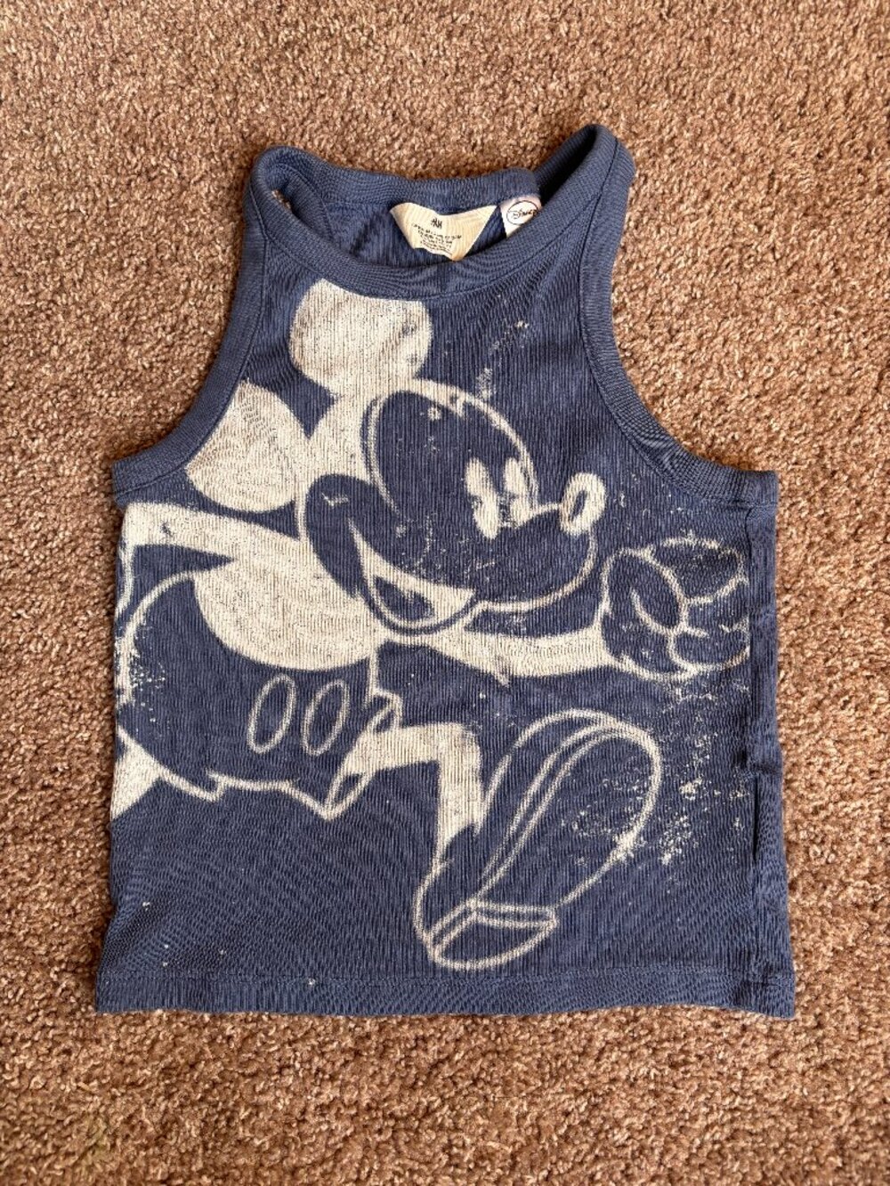 H&M Mickey Mouse Ribbed Tank Top Disney Youth 12/14, Womens XS